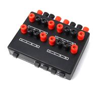 Cpolebev Mini 2-IN-4-OUT Stereo Audio Selector Amplifier Switcher Box Speaker Splitter SP-24B Speaker Selector Box Easy to Use