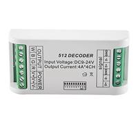 Cpolebev Mini 4 Channel RGBW Decoder 16A RGB RGBW Strip Controller 512 Dimmer Driver for LED Strip Lights DC9-24V