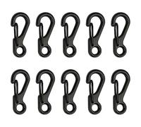 Cpolebev Mini Alloy Carabiner Clip Tiny Spring Snap Hook Carabiners for Backpack Keychains Replacement Parts (Black)