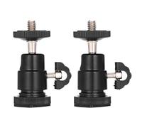 Cpolebev Mini Ball [2 Pack] With Hot Shoe Mount Adapter 360 Degree 1/4 Inch Small Ball Heads Swivel Micro-Ballhead For Dslr Camera,Camcorder,Flash,Light Stand,Tripod
