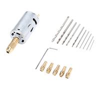 Cpolebev Mini Electric Hand Drill Bit Set DC 12V Motor 0.5-3mm HSS Twist Drill Bit with 5Pcs Chuck Collets Fits Drilling Hole Saw