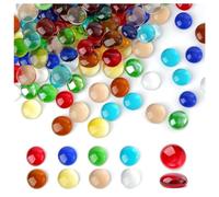 Cpolebev Mini Glass Gems, Mixed Colour Mancala Stones Flat Bottom Marble Beads for Home Decorative Art Craft Vase Filler Multicolor