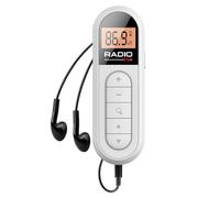 Cpolebev Mini Pocket FM Radio 300MAh Rechargeable Portable 76-108MHZ Radio with Backlight LCD Display Wired 3.5mm Headphones,