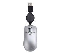 Cpolebev Mini USB Wired Mouse Retractable Cable Tiny Small Mouse 1600 DPI Optical Compact Travel Mice for 98 2000 XP Vista Ve (Silver)