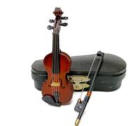 Cpolebev Miniature Violin with Sound, Mini Musical Instrument Decoration Gift, Violin Model Ornament
