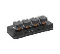 Cpolebev MK424BT 4-Key Mini Customized Keyboard with Mechanical Blue Switch USB+BT Dual-Mode Macro Programmable Keyboard Black