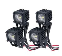 Cpolebev Modified Headlight Spotlights Car Top Lights Bumper Lights for AXIAL SCX10 TRX4 TRX6 1/10 RC Crawler Car,C Black