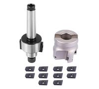 Cpolebev MT2 M10&50mm Face End Mill Cutter+10 pcs APMT1604 Carbide Insert Wrench CNC