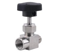 Cpolebev Needle Valve Adjustable 1/4 inch Male to Female Thread Stainless Steel 304 Flow Control Shut Off Crane Needle Valve