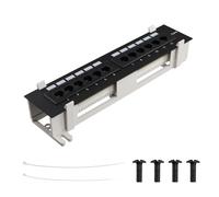 Cpolebev Network Tool Kit 12 Port CAT6 Patch Panel RJ45 Networking Wall Mount Rack with Wall Mount Bracket