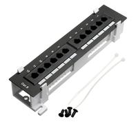 Cpolebev Network Tool Kit 12 Port CAT6 Patch Panel RJ45 Networking Wall Mount Rack with Wall Mount Bracket Easy Install Easy to Use