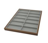 Cpolebev New 12 Grids Walnut Wooden Glasses Storage Rack Sunglasses Display Tray Eyewear Eyeglasses Storage Organizer Boxes