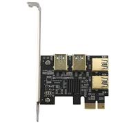 Cpolebev New 4 Ports PCIe Riser Adapter Board PCI-E 1x to 4 USB 3.0 PCI-E Rabbet GPU Riser Extender ETH/Monero XMR/Zcash ZEC 16X External Slot Card Multiplier for Miner Mining BTC