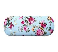 Cpolebev New Eyeglasses Hard Case for Glasses Women Optical Cases Floral Print Eyewear Spectacles Box Holder Eyeglass Case(Light Blue)