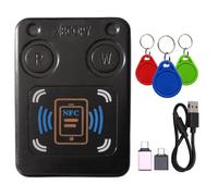 Cpolebev NFC RFID Smart Chip Card Reader Copier +3XUID Keychain IC 13.56Mhz ID 125Khz 250Khz 375Khz RFID Token Clone Duplicator