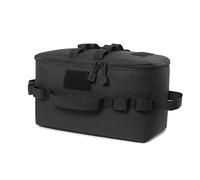 Cpolebev Outdoor Camping Storage Bag Gas Stove Canister Pot Carry Bag Picnic Bag Cookware Utensils Organizer Black