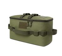 Cpolebev Outdoor Camping Storage Bag Gas Stove Canister Pot Carry Bag Picnic Bag Cookware Utensils Organizer Green