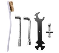 Cpolebev Pack of 5 3D Printer Parts Wrench + Mini Socket + Nozzle Brush + 6 mm 7 mm L Wrench for 3 Tools