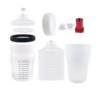 Cpolebev Paint Sprayer Mixing Cup Liner and Cap Set System for HVLP, Automotive Paint SprayGun 20 Oz (600 Ml) Set