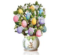 Cpolebev Paper -Up Cards, Easter Egg Tree, Life Sized Forever Flower Bouquet 3D Popup Greeting Cards with Blank Note Card Easy Install