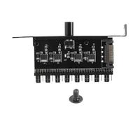 Cpolebev Pc 8 Channels Fan Hub Cooling Fan Speed Controller for CPU Case HDD VGA PWM Fan PCI Bracket Power By 12V Fan ()