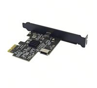 Cpolebev PCI-E 1X to Type-E + Type-C Expansion Card USB3.2 GEN2 10Gbps ASM3142 Chip PCI-E to USB-C Adapter for Desktop
