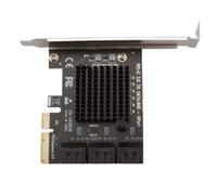 Cpolebev PCI-E 6 Ports Card PCI-E 4X Cards PCI Express to 3.0 6 Ports III 6Gbps PCIE X4 Expansion Adapter Board