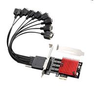 Cpolebev PCIE to 8-Port RS232 Expansion Card PCI-E 8-Port DB9 Serial Card 8-Chipset PCI-Express Control Card