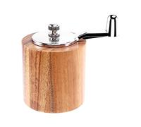 Cpolebev Pepper Mill, Hand Crank Wood Pepper Grinder with Classic Handle and Adjustable Ceramic Rotor