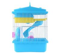 Cpolebev Pet Cage Hamster Cottage with Transparent Skylight Double Layer House for Hamster Golden Hamster Pet Blue
