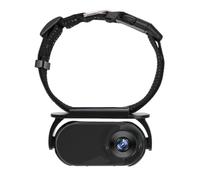 Cpolebev Pet Collar Camera for Pet Camera and Monitor with Wide Angle Lens, Mini Portable Stabilized Sports Body Camera Black