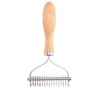 Cpolebev Pet Grooming Brush, 2 Sided Undercoat Rake for Dogs & Cats,Safe Dematting Comb & Deshedding Tool for Matted Hair/Tangles
