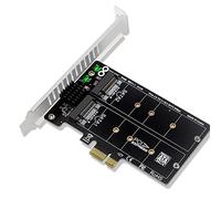 Cpolebev PH58 2 x M2 to PCIE Adapter Card Double Disc Display Card Splitter Expansion Card PCIe X1 to NGFF M2 SSD