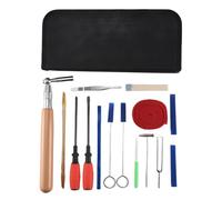 Cpolebev Piano Tuning Kit 16Pcs Professional Piano Tuners Tools Set Wrench Hammer Mute Fork Screwdriver Belt Tweezers Clip