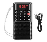 Cpolebev Pocket FM Radio Portable Battery Radio with Recorder, Lock Key, SD, Rechargeable Sound Recorder