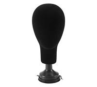 Cpolebev Polystyrene Foam Mannequin Face Model Wig Holder Eyeglass Glasses With Base Bracket - Black, 35cm