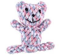 Cpolebev Popular Chew Knot Toy Bear Tough Strong Puppy Dog Pet Tug War Play Cotton Rope