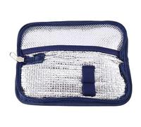 Cpolebev Portable Insulin Cooler Bag Diabetic Insulin Travel Case Cooler Pill Box Aluminum Foil Ice Bag (Navy Blue)
