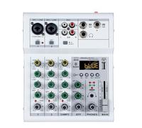 Cpolebev Professional Digital DJ Mixer Console 4 Channel Audio Mixer with USB Port Supports Bluetooth Connection Playback White Easy Install