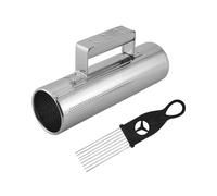 Cpolebev Professional Large Stainless Steel Guiro with Scraper Latin Merengue Percussion Musical Instrument 10Inch X3 Inch Open Ends