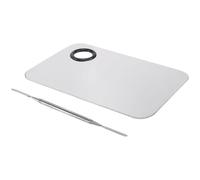 Cpolebev Professional Makeup Palette Tray Mixed Make Up Stainless Steel Liquid Foundation Palette Watercolor Art Makeup Tools