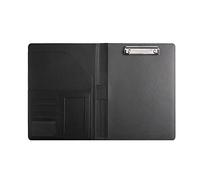 Cpolebev PU Resume Portfolio Folder with A4 Size Clipboard Black Leather Padfolio for Men Women Business Portfolio Organizer