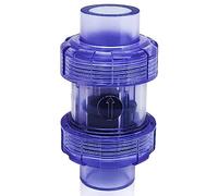 Cpolebev PVC Check Valve Sprinkler Check Valve 3/4 Inch True Union Check Valve Transparent Blue UPVC Check Valve Pipeline Check Valve One-Way Valve