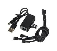 Cpolebev PWM Speed Controller 12V 4Pin PWM Fan Governor USB TYPE-C Power Supply DIY Watercooling Cooler with 1 to 3 Adapter Cable