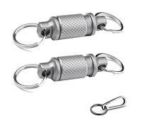 Cpolebev Quick Release Keychain Set Mini Universal Swivel Ring Car Key Ring Quick Release with Titanium Carabiner and Keyrings - Advanced Titanium Swivel Clip 360-Degree Rotation