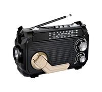 Cpolebev Radio Hand Crank Power Generation Solar Charging Three-Band Bluetooth Card MP3 Multifunction Play Radio