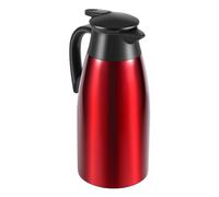 Cpolebev Red 304 Stainless Steel 2L Thermal Flask Vacuum Insulated Water Pot Coffee Tea Milk Jug Thermal Pitcher for Home and Office