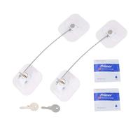 Cpolebev Refrigerator Lock, Mini Fridge Lock with Key for Adults, Lock for a Fridge, Cabinet Door(White 2Pack)