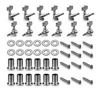 Cpolebev Replacement Accessories 12 Pack Acoustic Guitar Guitar Pins Tuner Head Knobs (6 Left + 6 Right) Silver