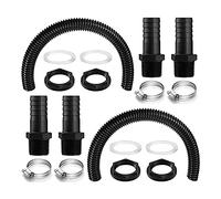 Cpolebev Replacement Accessories 2 Rain Butt Connection Set 25 mm Rain Butt Connector with HoseClamps IBC Connector for Rainwater (50 Cm)